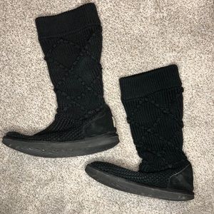 Black Woven UGG Boots